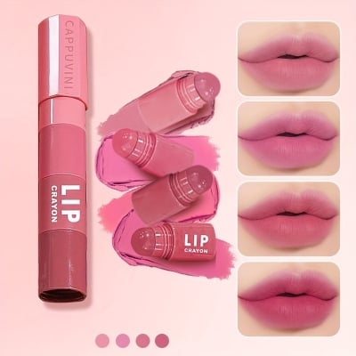 Picture of Cappuvini 4 In 1 Waterproof Long Lasting Non-stick Cup Lip Gloss Matte Velvet Lipstick Pen Crayon Lipstick Fashion Red Lip Tint Makeup Cosmetic