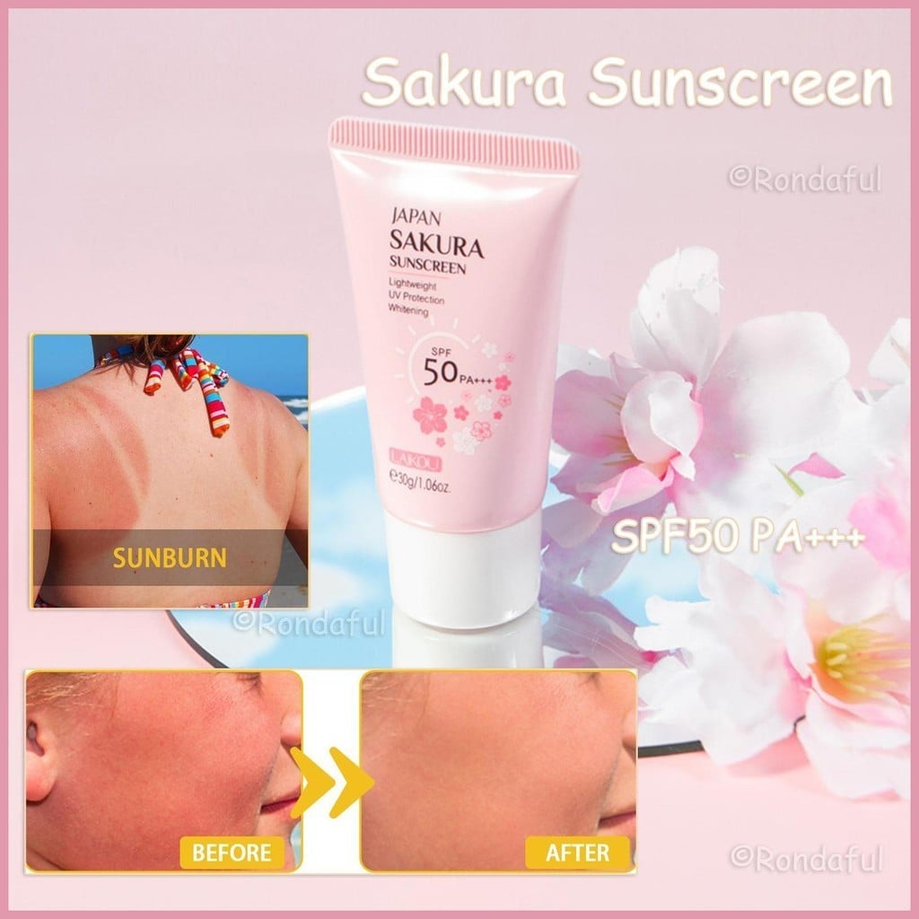 Picture of LAIKOU Sakura Sunscreen SPF 50 UV Protection Sunblock Face Whitening Lotion-30gm