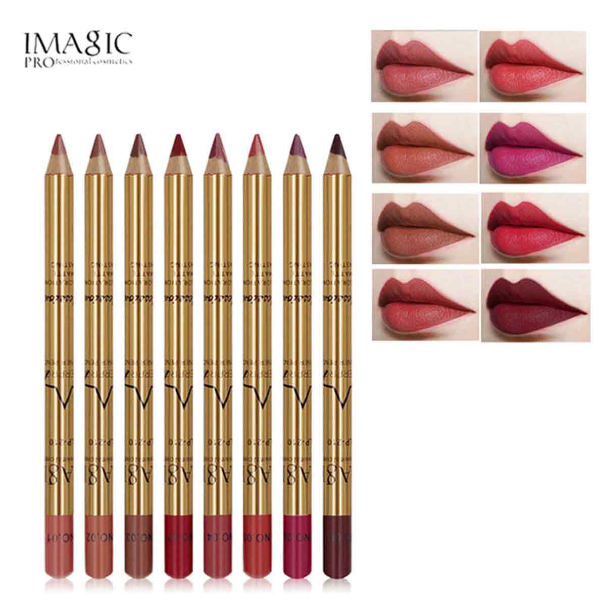 Picture of Imagic 8-Color Lipliner Pencil Long Lasting Waterproof Professional Soft Smooth Colorful Matte Lipstick Cosmetics Makeup Tool