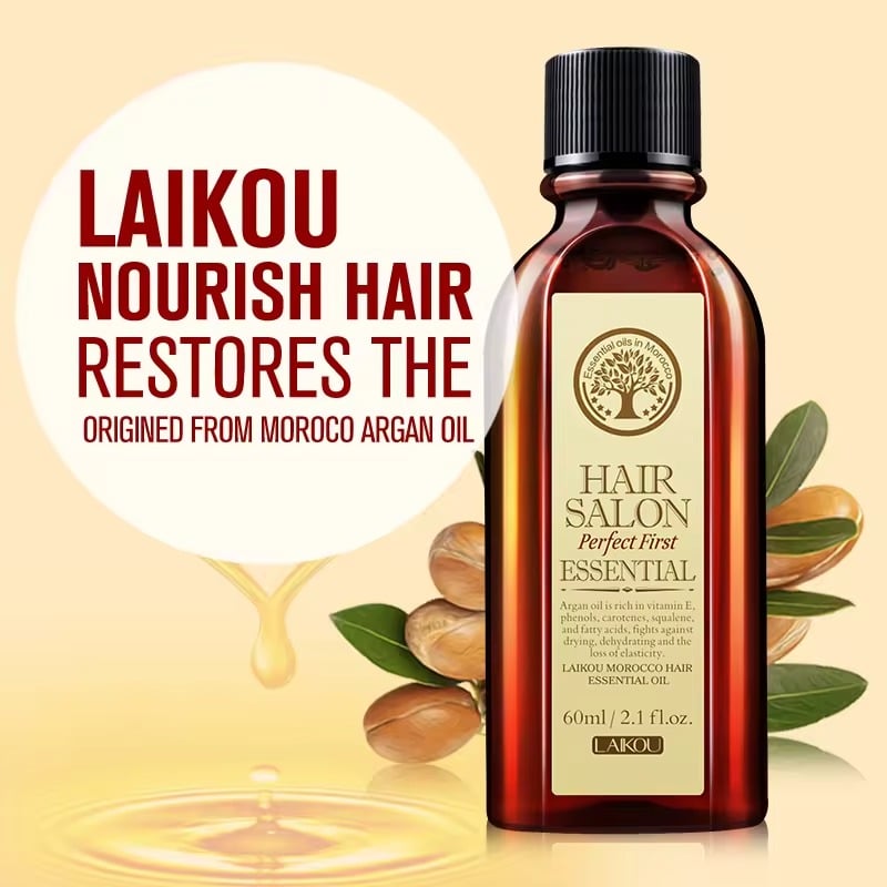 Picture of LAIKOU Morocco Hair Essential Oil 40ml - Repair Damaged Hair Smooth Dry Hair Provide Nutritions Make Hair Smooth and Silky