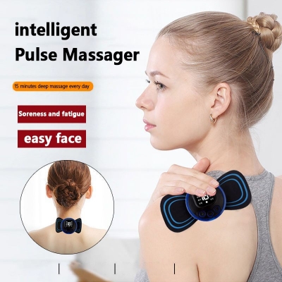 Picture of Mini Neck Pulse Massager Electric LCD Display Stretcher EMS Mini Massager 2 pad