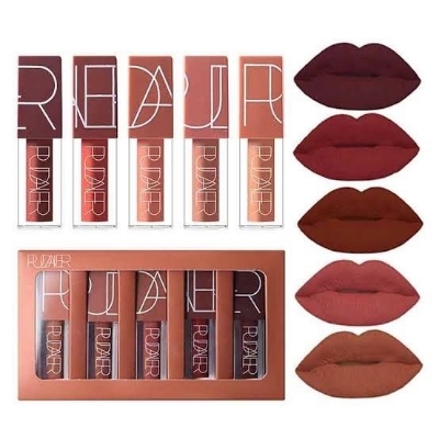 Picture of Pudaier 5pcs Waterproof Long Lasting Matte Liquid Lipstick Matte lipstick Gloss set lipstick set