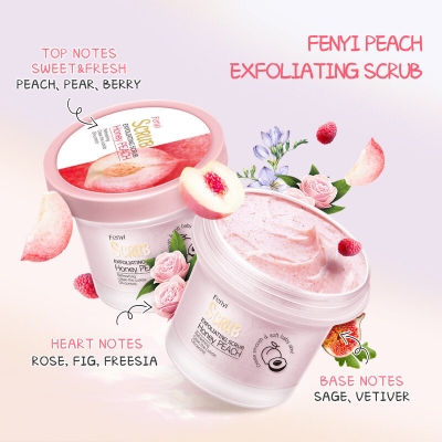 Picture of Fenyi Honey Peach Britning Body Pores Cleansing Cream Exfoliating Smooth Scrub -100gm