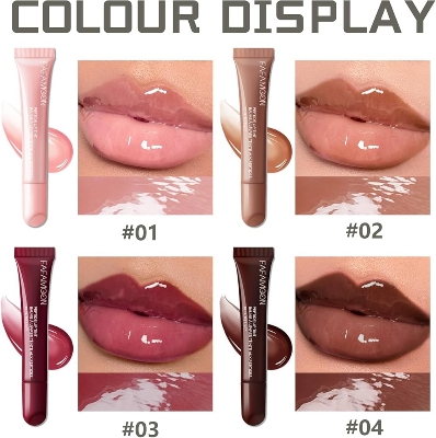 Picture of 5-color Glossy Lip Balm Moisturizing Hydrating Lightening Lip Lines Fruity Makeup Liquid Tinted Lip Balm Cosmetics Lip Care