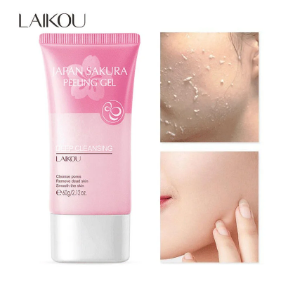 Picture of LAIKOU Japan Sakura Peeling Gel Remove Blackheads Fade Fine Lines Brighten Skin Exfoliating Detox Cleansing Facial Gel Cream- 60g
