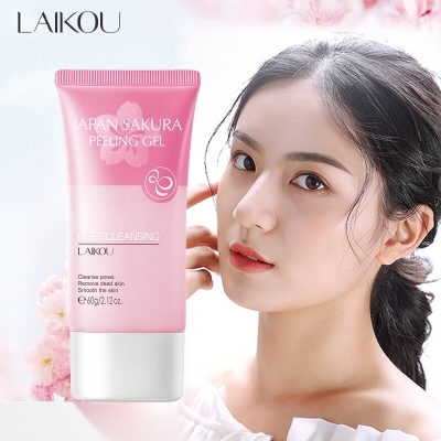 Picture of LAIKOU Japan Sakura Peeling Gel Remove Blackheads Fade Fine Lines Brighten Skin Exfoliating Detox Cleansing Facial Gel Cream- 60g