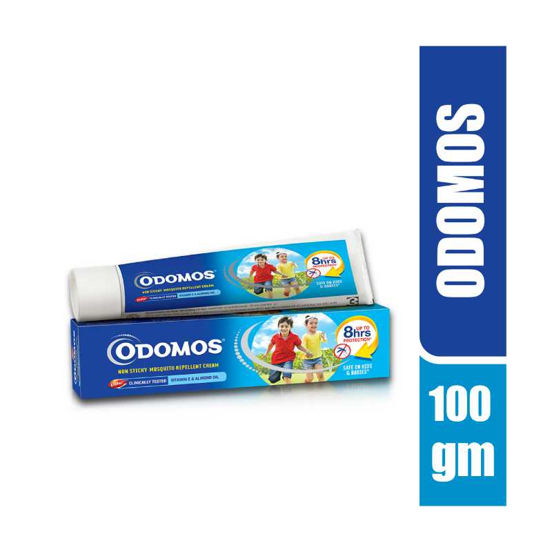 Picture of Odomos Non-Sticky Mosquito Repellent Cream With Vitamin E & Almond - 100 Gm