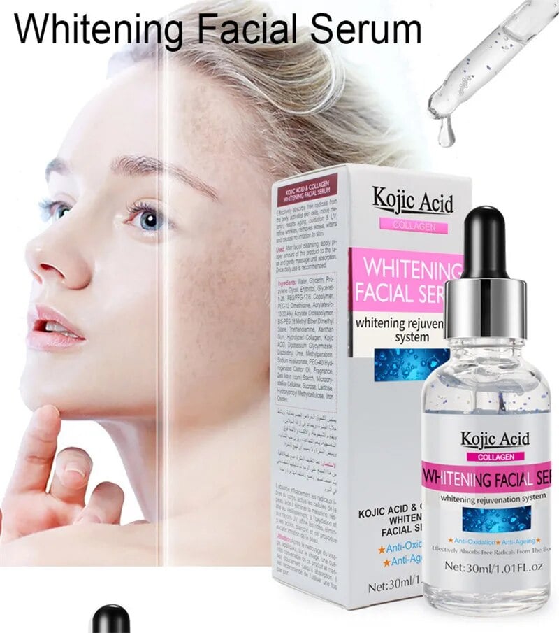 Picture of Kojic Acid Whitening Face Serum Facial Skin Care Anti Aging Wrinkle Moisturize Brighten Liquid Easy Absorbed Non Greasy
