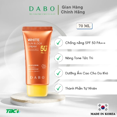 Picture of Dabo White Sunblock Cream SPF 50 PA+++ (70ml) Korean