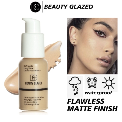 Picture of Beauty Glazed Soft Matte Silky Full Coverage Liquid Foundation, Multi-Use Buildable Foundation Lightweight Feel Oil Control Longwear Naturally Flawless Coverage Foundation-102-NUDE