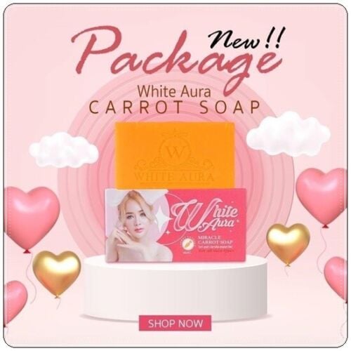 Picture of White Aura Miracle Carrot Soap Revealing Radiant Skin Dark Spots Skin White Clear 160g (Thailand)