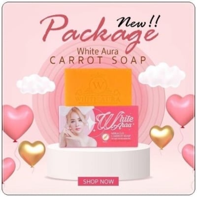 Picture of White Aura Miracle Carrot Soap Revealing Radiant Skin Dark Spots Skin White Clear 160g (Thailand)