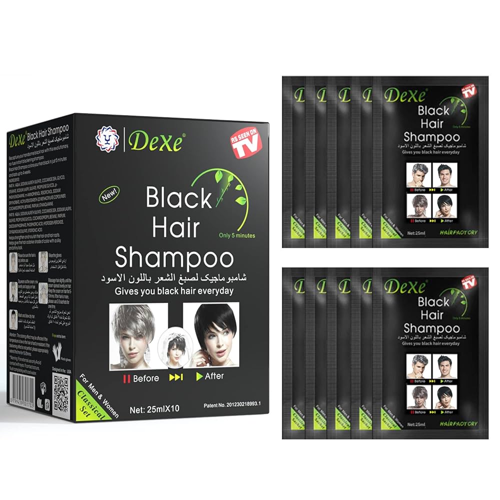 Picture of 10PCS DEXE Black Hair Dye Shampoo Permanent Instant 5-Min Hair Color Dye Natural