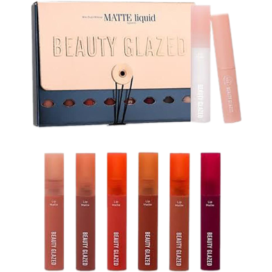 Picture of BEAUTY GLAZED 8PCS LIPS MAKEUP SET LIPSTICK LONG LASTING MOISTURE LIP GLOSS COSMETIC RED LIP MATTE LIPSTICK WATERPROOF