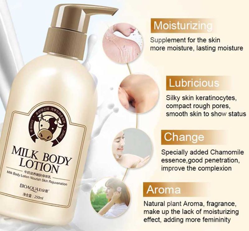 Picture of Bioaqua milk body lotion nourishes the skin hydrating oil-control chamfer to soothe the skin-250ml