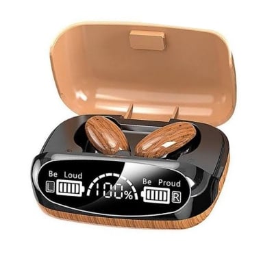 Picture of M35 TWS Bluetooth 5.2 Waterproof Sports Earbuds Noise Cancelling Touch Wireless Headphones For Xiaomi Huawei - wood grain - Bluetooth Headphone Gold