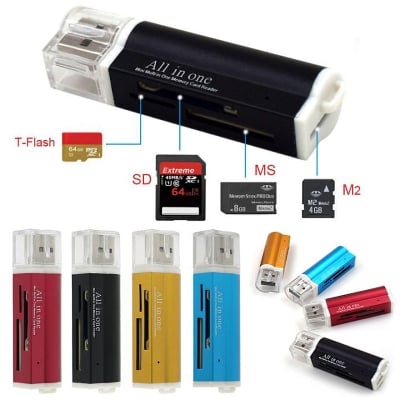 Picture of Multi All In 1 Micro Usb 2.0 Memory Card Reader Adapter For Micro Sd Sdhc Tf M2 Mmc Ms Pro Duo Card Reader 