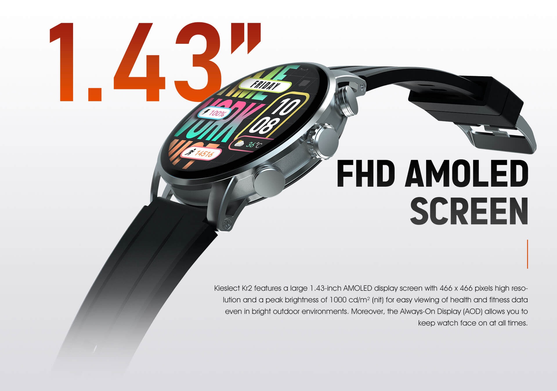 Picture of Kieslect KR 2 Bluetooth Calling Smart Watch(Global Edition) 