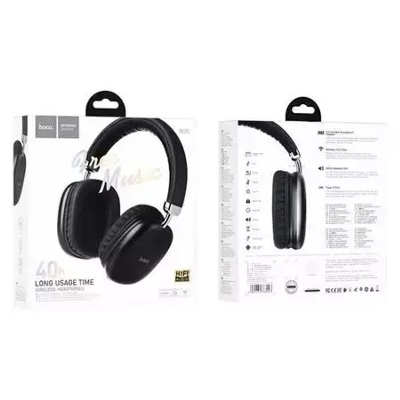 Picture of HOCO RECHARGEABLE 40H WIRELESS HEADPHONES - Black Black