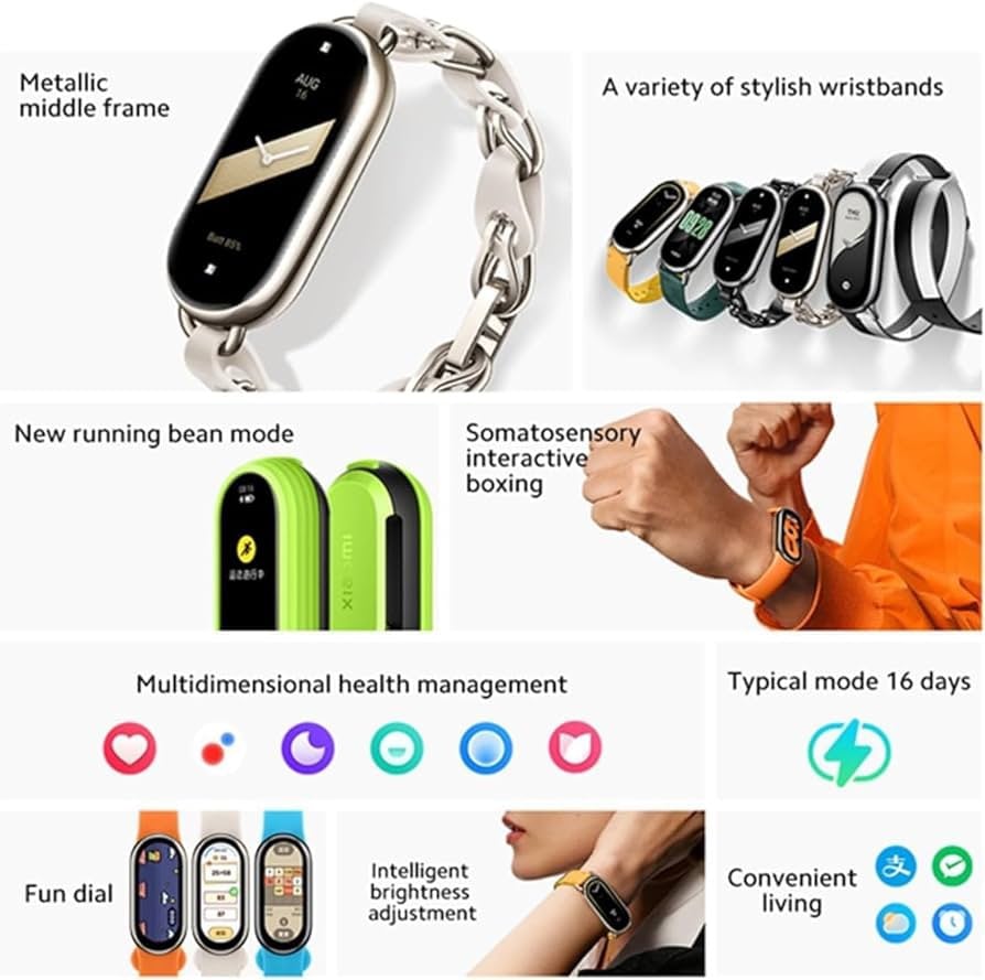 Picture of Xiaomi Mi Band 8 Smart Bracelet AMOLED Screen Heart Rate Blood Oxygen Bluetooth Sport Watch Fitness Traker Smart Watch (Global Version) Black