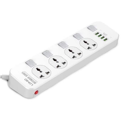 Picture of LDNIO 2500W Defender Series 4 Power Socket 4 USB Power Strip 