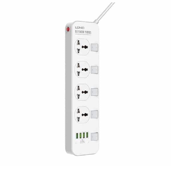 Picture of LDNIO 2500W Defender Series 4 Power Socket 4 USB Power Strip 