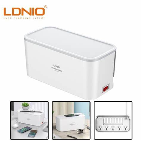 Picture of LDNIO SEW5359 15W Wireless Management Power Strip Box 5 AC Outlets 3 USB Ports White