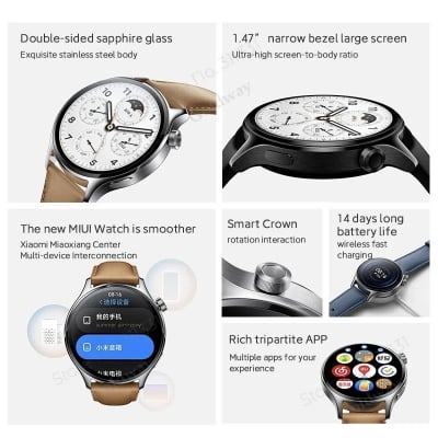 Picture of Xiaomi Watch S1 Pro Smart Watch 1.43" AMOLED Global Version Sapphire Display Wireless Charge Bluetooth Call Watch Blood Oxygen Brown