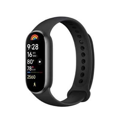Picture of Xiaomi Smart Band 9 The Xiaomi Smart Band 9 is a sleek fitness tracker available in various frame colors and strap options, making it a stylish choice for any look. It is equipped with a range of features, particularly sports modes, to effectively track y Black