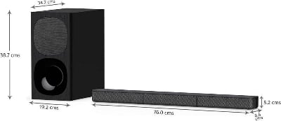 Picture of Sony HT-S20R Real 5.1ch Dolby Digital Soundbar for TV with subwoofer and Compact Rear Speakers Black