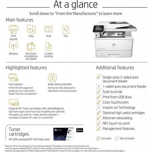 Picture of HP LaserJet Pro MFP M426fdw Multifunction Printer White