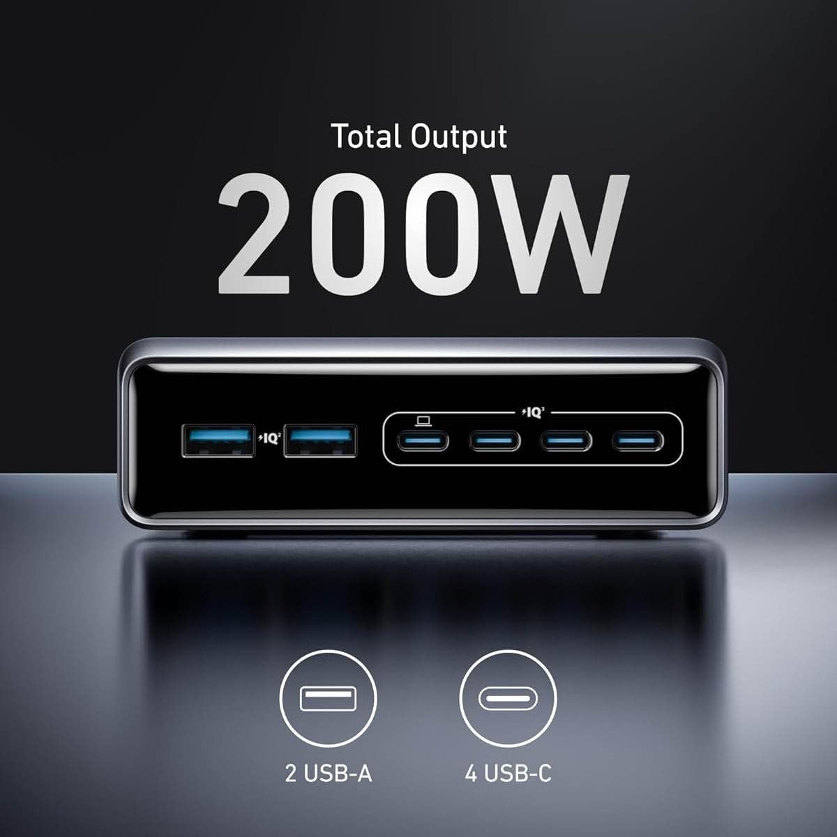 Picture of Anker Prime 200W 6-Port GaN Desktop Charger Grey