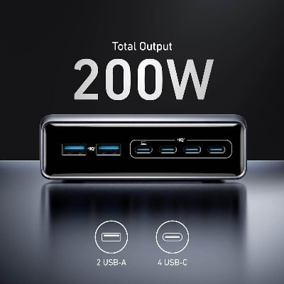 Picture of Anker Prime 200W 6-Port GaN Desktop Charger Grey