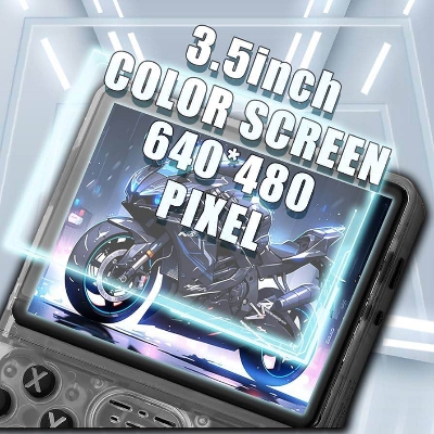 Picture of R36S Retro Handheld Game Console 64G,Built-in 15000+ Games Retro Console,21 Emulator,3.5” IPS Screen,Linux System,Portable Mini Emulator for Kids and Adults (Dark Blue) Dark blue