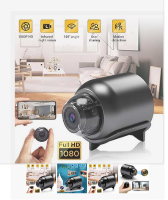 Picture of Rechargeable Mini Camera Wireless WiFi 1080P CCTV Indoor Outdoor MINI IP Camera Security Remote Control Surveillance Night Mobile Camera - Black