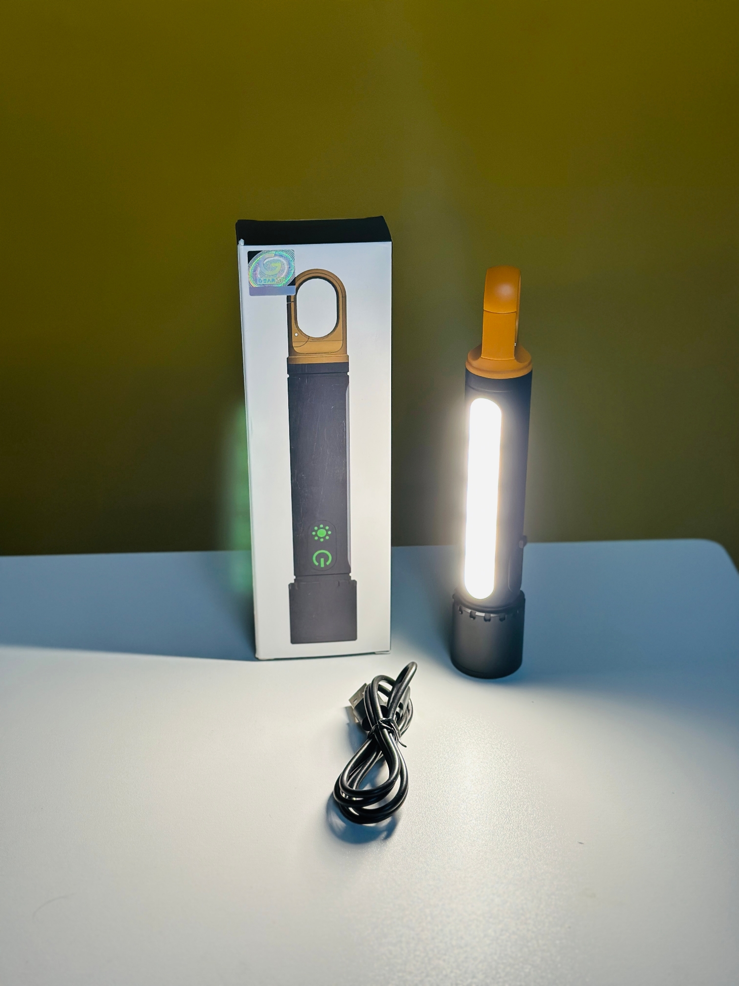 Picture of GearUP K57 PRO - Rechargeable High Power Flashlight + Large COB Light with 3500mAh Lithium Battery - Black