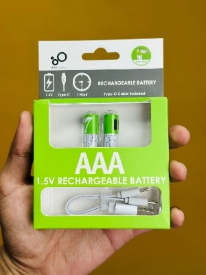 Picture of AAA Rechargeable Battery, SmarToools RB20 AAA 1.5V 750 mWh Rechargeable Battery - 2 Pcs Set - Multicolor