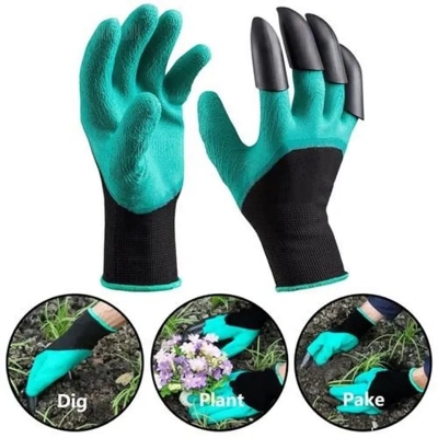 Picture of Gardening Gloves, Safe Garden Glove With Right Hand Sharp ABS Tips Water Proof Washable for Pruning and Planting - Green