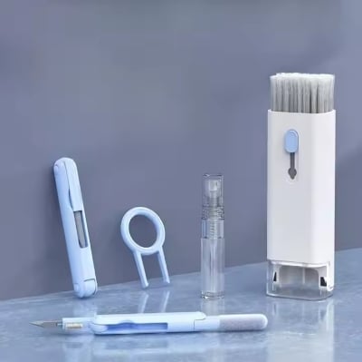 Picture of 7 in 1 Keyboard Cleaner Kit - Cleaning Brush Tool Set Includes Earphone Cleaning Pen For Headset Keyboard Cleaning Tools And Keycap Puller - Blue