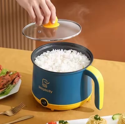 Picture of Mini electric rice cooker 1.8 liter frying pan mini food cooking non stick coating multi function cooker - Multicolor