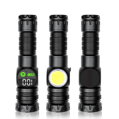 Picture of K60 - Outdoor Flashlight Telescopic Zoom 10W COB + LED 800 Lumens Torchlight - Black