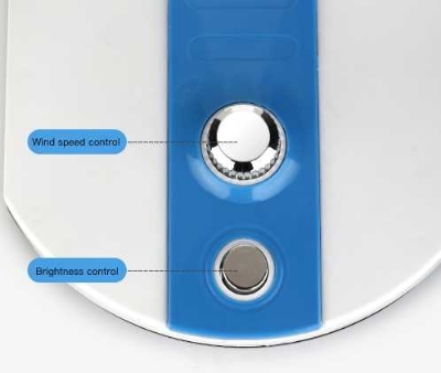 Picture of Rechargeable Folding Table Fan With LED Light Wall Mount, Portable, 360 Rotate, USB Charging - Multicolor