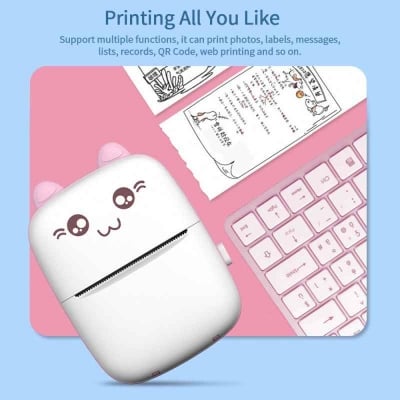 Picture of Thermal Printer Mini Wireless Bluetooth Photo Printer POS Pocket Mobile Printer Label Sticker Receipt Notes Printer - Multicolor