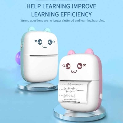 Picture of Thermal Printer Mini Wireless Bluetooth Photo Printer POS Pocket Mobile Printer Label Sticker Receipt Notes Printer - Multicolor