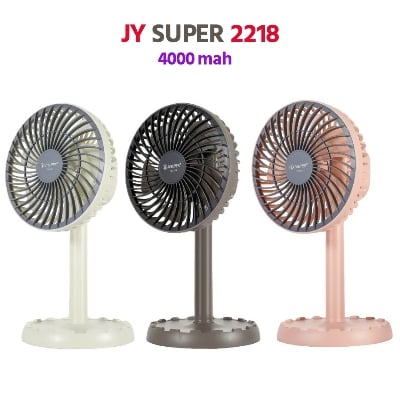 Picture of JY Super Fan 2218 JYSUPER Mini Lithium Rechargeable Left Right Auto Rotate Table Fan - Multicolor