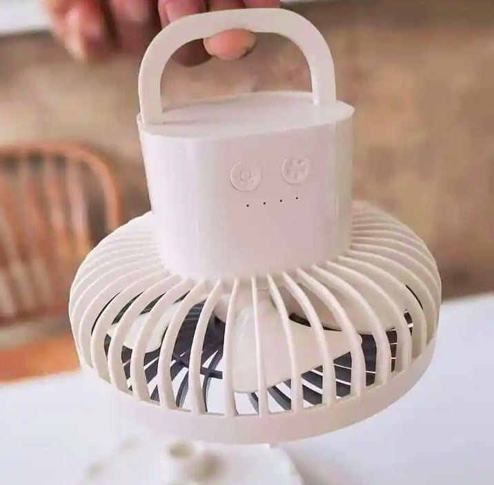 Picture of JY Super Fan 2218 JYSUPER Mini Lithium Rechargeable Left Right Auto Rotate Table Fan - Multicolor