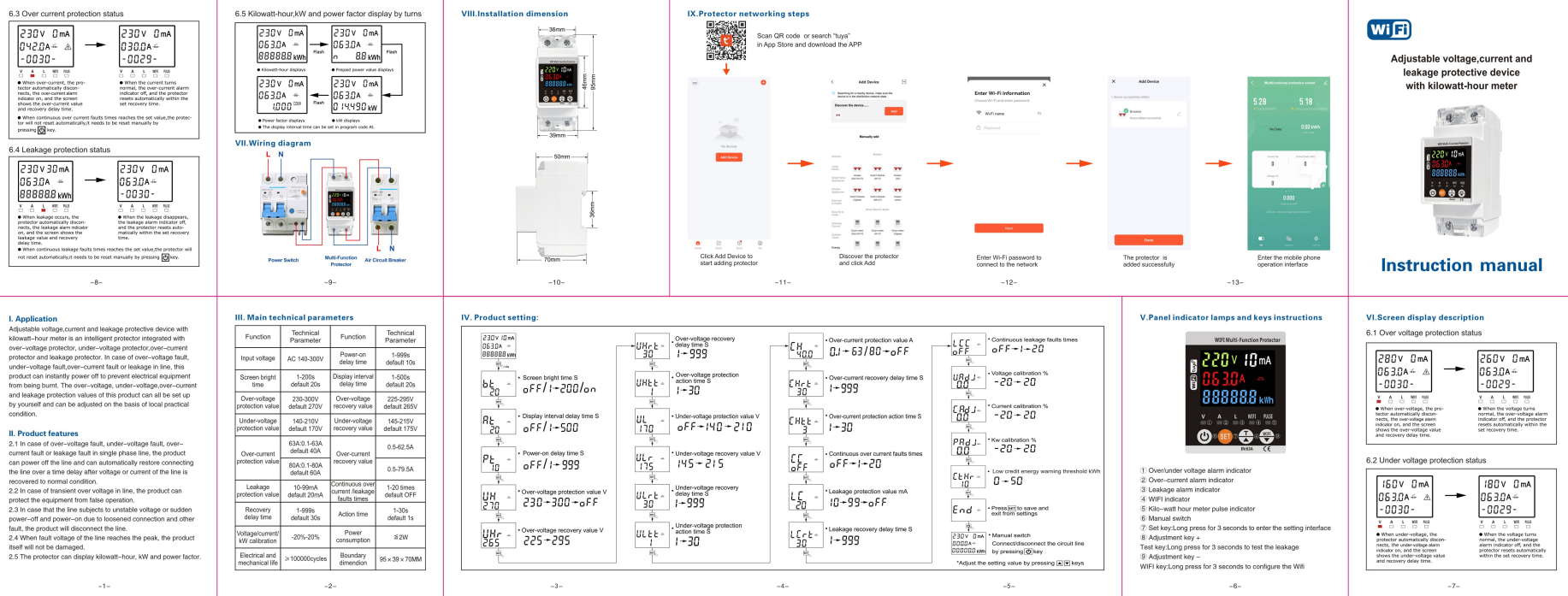 Picture of TOMZN TOMPD-63SW WiFi Smart Circuit Breaker with Real-Time Energy Monitoring and App Control - Multicolor
