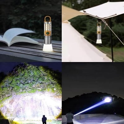 Picture of X10 Camping Flashlight in Bangladesh – Rechargeable LED Torch with USB Type-C Fast Charging & Long Battery Backup - Multicolor