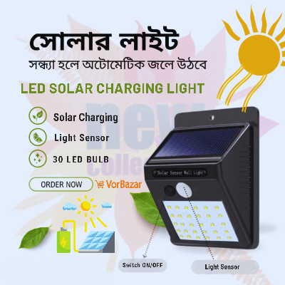 Picture of Solar Charging LED Sensor Light – 30 LED - Black