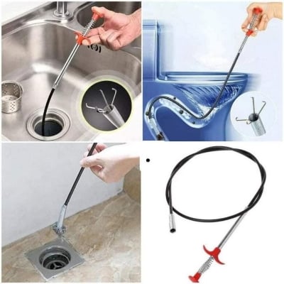 Picture of Drain Cleaning Tool - Wire Spring Sink Cleaning Stick - Red